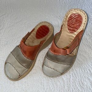 Orto Plus Leather Wedge Sandal Clogs